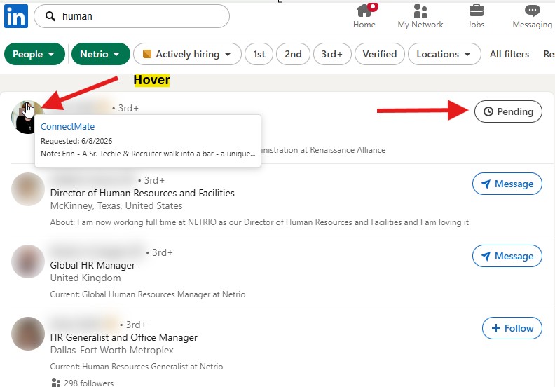 screenshot search page hover in action
